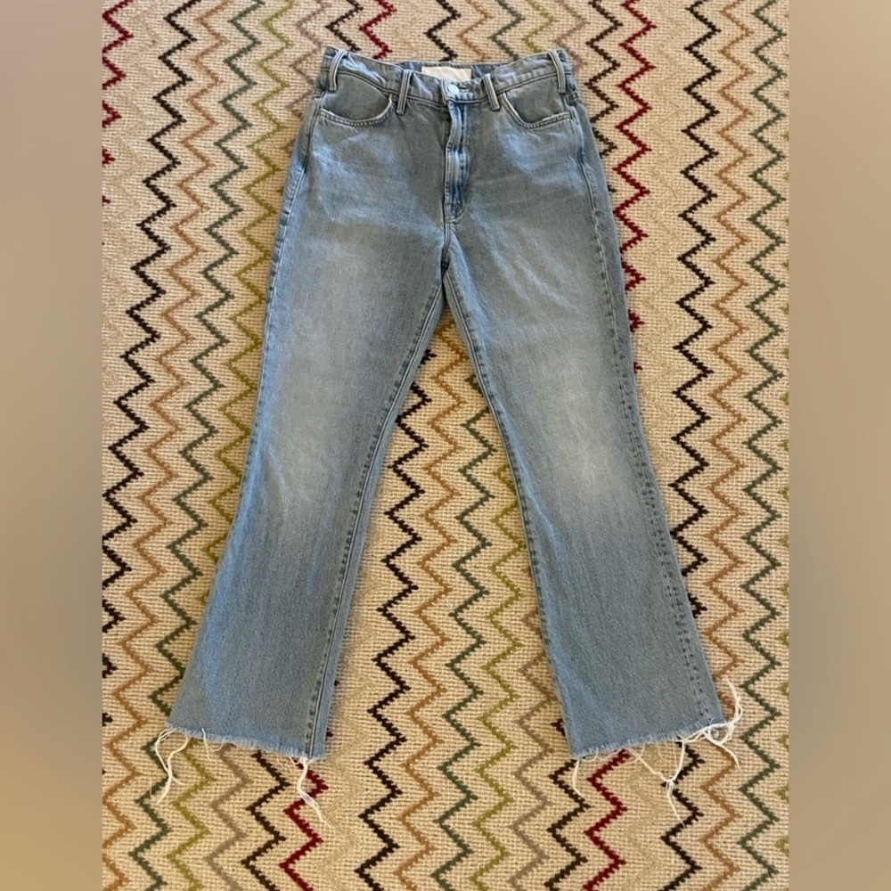 MOTHER Hustler Ankle Fray Light Wash Size 26